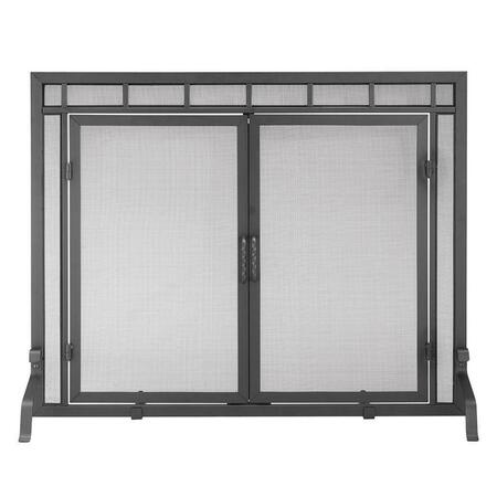 MINUTEMAN 39 x 31 in. Mission Style Screen Wrought Iron With Doors, Black 3576971